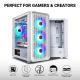 ANT ESPORTS 250 AIR ARGB (ATX) MID TOWER CABINET (WHITE)