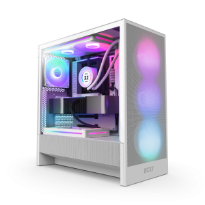 NZXT CHASSIS H5 FLOW RGB (2024) COMPACT MID-TOWER ATX CASE ALL WHITE - CC-H52FW-R1