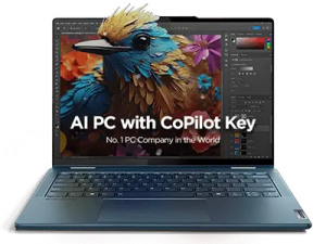 LENOVO YOGA 7 INTEL EVO CORE ULTRA 5 125H BUILT IN-AI 14 INCH(35.5CM) WUXGA OLED 400NITS 2-IN-1 LAPTOP (16GB/512GB SSD/WIN 11/MSO 21/100% DCI-P3/3 MON. GAME PASS/TIDAL TEAL/1.5KG), 83DJ00AKIN