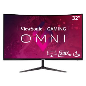 VIEWSONIC VX3219-PC-MHD 81.28 CM (32'') FULL HD 240HZ, 1MS, 1500R CURVED GAMING MONITOR WITH AMD FREESYNC PREMIUM, 2W DUAL SPEAKERS, HDR10, EYE CARE, FLICKER FREE, 103% SRGB, HDMI & 1X DP