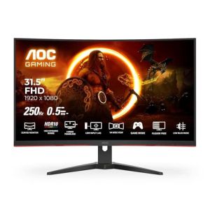 AOC 32 Curved, 1500 R , FHD 1920 x 1080, 250Hz, 0.5ms, 300 cd/m?, HDMI 2.0 x2, DP 1.2 x 1, NTSC 105% / sRGB 123% , Flicker Free , Low Blue Mode