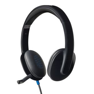 LOGITECH H540 STEREO WIRED ON EAR HEADPHONES WITH MIC WITH NOISE-CANCELLING USB