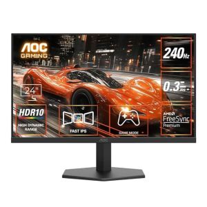 AOC 27G11ZE2 27 FHD Fast IPS Gaming Monitor ? Black/Red |1920?1080| 240Hz Refresh | 0.3ms Response |Adaptive-Sync| HDR10| Frameless Design