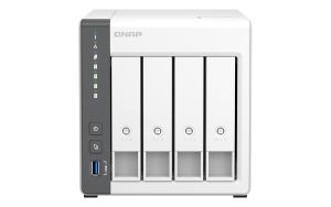 QNAP TS-433-4G 4 BAY NAS WITH QUAD-CORE PROCESSOR, 4 GB DDR4 RAM AND 2.5GBE + GBE LAN NETWORK (DISKLESS) WHITE
