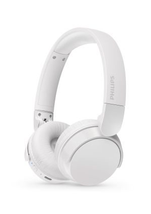PHILIPS AUDIO TAH4209WT BLUETOOTH HEADPHONE WITH LIGHTWEIGHT AND FOLDABLE DESIGN, 32MM NEODYNAMIC DRIVERS, 55H PLAYTIME, USB TYPE-C FAST CHARGING, BUILT-IN MIC FOR SMARTPHONE, LAPTOP, TABLET (WHITE)