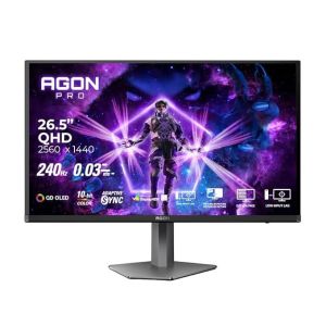 AOC Agon 27, QD -OLED , 240 Hz , 0.03 MS , 1000 cd/m? , HDMI 2.0 x 2, DP 1.4 x 2, USB-3.2 x1 , Speaker 5Wx 2 , HAS , sRGB 100% , DCI-P3 98.5% / Flicker Free / Multi Task ( PIP/PBP ) / Low IN out leg.
