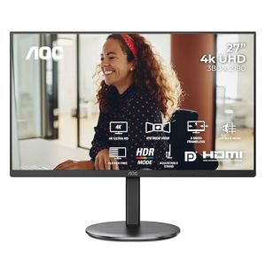 AOC 27 IPS Borderless, 4K - 3840 x 2160, 60 Hz, 350 cd/m?, 4 MS, HDMI 2.0 x 2, DP 1.4 x 1, NTSC 107% / sRGB 126%, Earphone x 1.