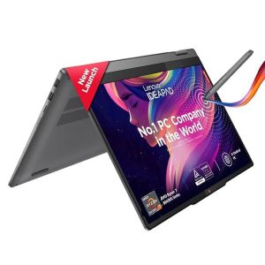 LENOVO IDEAPAD 5 2-IN-1 AMD RYZEN 7 8845HS 14 INCH (35.5CM) WUXGA IPS 300NITS CONVERTIBLE LAPTOP (16GB/512GB SSD/WIN 11/OFFICE 21/BACKLIT KB/FPR/FHD CAMERA/ALEXA/3 MON.GAME PASS/GREY/1.6KG), 83DR003BIN