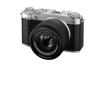 FUJIFILM X-M5 26.1MP APS-C X-TRANS CMOS 4 WITH 15-45 F/3.5-5.6 LENS|RETRO STYLE MIRRORLESS COMPACT TRAVEL CAMERA|6.2K VLOGGING|HIGH SPEED RECORDING FHD 240FPS|ADVANCE AF FOR STREET/LIFESTYLE - SILVER