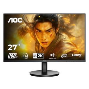 AOC 27 VA, QHD 2560 x 1440, 100 Hz, 250 cd/m?, 4 ms, HDMI 2.0 x 1, DP 1.2 x1, NTSC 99% / sRGB 120%