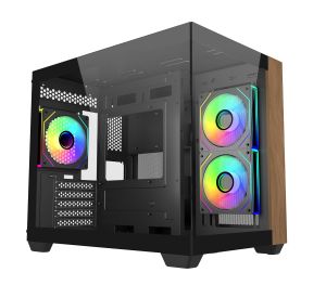 COOLER MASTER ELITE 481 WOOD COMPUTER CASE ARGB BLACK