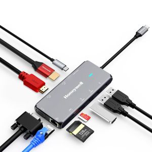 HONEYWELL 10-IN-1 TYPE C DOCK WITH DUAL 4K HDMI, 1GBPS RJ45 ETHERNET PORT, 2XUSB 3.0