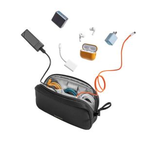 TOMTOC LIGHT-T12 ELECTRONIC ACCESSORY POUCH 1L-BLACK