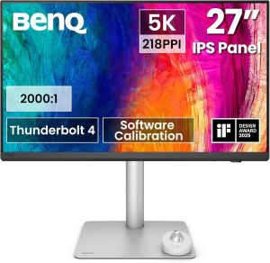 BENQ PD2730S 27 5K MONITOR, 90W THUNDERBOLT 4 DAISY CHAIN MONITOR WHITE