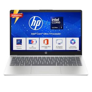 HP 14, Intel Core Ultra 7 155H (16GB DDR5, 512GB SSD), Micro-Edge, Anti-Glare, FHD, 14''/35.6cm, Win11, M365 Office24, Silver, 1.4kg, ep1151TU, FHD Camera, Backlit Laptop