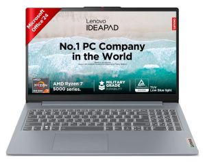 Lenovo IdeaPad Slim 3 Ryzen 7 5825U 15.6" (39.6cm) FHD Thin and Light Laptop (16GB RAM/512GB SSD/Integrated AMD Radeon Graphics/Windows 11/Office Home 2024/Grey/1.6Kg), 82XM0114IN