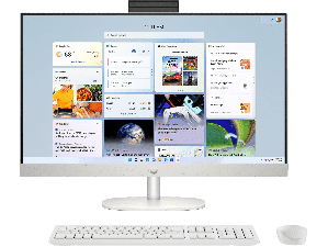 HP AIO 27 13th Gen Intel Core i3-1315U, 8GB, 512GB SSD, Intel UMA Graphics, 27 Inch FHD, Win 11, MS Office 2024, Shell White, CR0902IN
