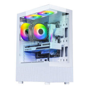 ANT ESPORTS CRYSTAL X2 MID-TOWER ATX CABINET WHITE
