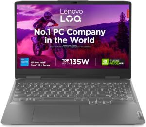LENOVO LOQ INTEL CORE I5 12TH GEN 12450H - (16 GB/512 GB SSD/WINDOWS 11 HOME/8 GB GRAPHICS/NVIDIA GEFORCE RTX 4060) LOQ 15IRH8D2 GAMING LAPTOP (15.6 INCH, STORM GREY, 2.4 KG, WITH MS OFFICE)