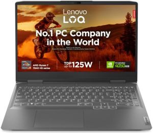 LENOVO LOQ AI POWERED AMD RYZEN 7 OCTA CORE 7840HS - (16 GB/512 GB SSD/WINDOWS 11 HOME/8 GB GRAPHICS/NVIDIA GEFORCE RTX 4060) LAQ 15APH8D2 GAMING LAPTOP (15.6 INCH, STORM GREY, 2.4 KG, WITH MS OFFICE)