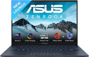 ASUS ZENBOOK 14 OLED (2025) WITH OFFICE 2024 + M365 BASIC*, AI PC INTEL CORE ULTRA 9 285H - (32 GB/1 TB SSD/WINDOWS 11 HOME) UX3405CA-PZ164WS THIN AND LIGHT LAPTOP (14 INCH, PONDER BLUE, 1.28 KG, WITH MS OFFICE)