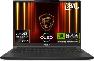 MSI STEALTH A16 AI+ AMD RYZEN AI 9 HX 12 CORE 370 - (32 GB/2 TB SSD/WINDOWS 11 HOME/12 GB GRAPHICS/NVIDIA GEFORCE RTX 5070 TI/240 HZ) STEALTH A16 AI+ A3XWHG-049IN GAMING LAPTOP (16 INCH, CORE BLACK, 2.1 KG)