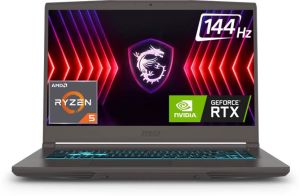 MSI THIN A15 AMD RYZEN 5 HEXA CORE 7535HS - (16 GB/512 GB SSD/WINDOWS 11 HOME/4 GB GRAPHICS/NVIDIA GEFORCE RTX 3050/144 HZ) THIN A15 B7UC-284IN GAMING LAPTOP (15.6 INCH, COSMOS GRAY, 1.86 KG, WITH MS OFFICE)
