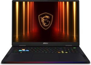 MSI RAIDER 18 HX AI INTEL CORE ULTRA 9 285HX - (64 GB/4 TB SSD/WINDOWS 11 HOME/16 GB GRAPHICS/NVIDIA GEFORCE RTX 5080/120 HZ) RAIDER 18 HX AI A2XWIG-255IN GAMING LAPTOP (18 INCH, CORE BLACK, 3.6 KG)
