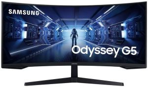 SAMSUNG ODYSSEY G5 34 INCH LC34G55TWW UHD 165HZ CURVED GAMING MONITOR